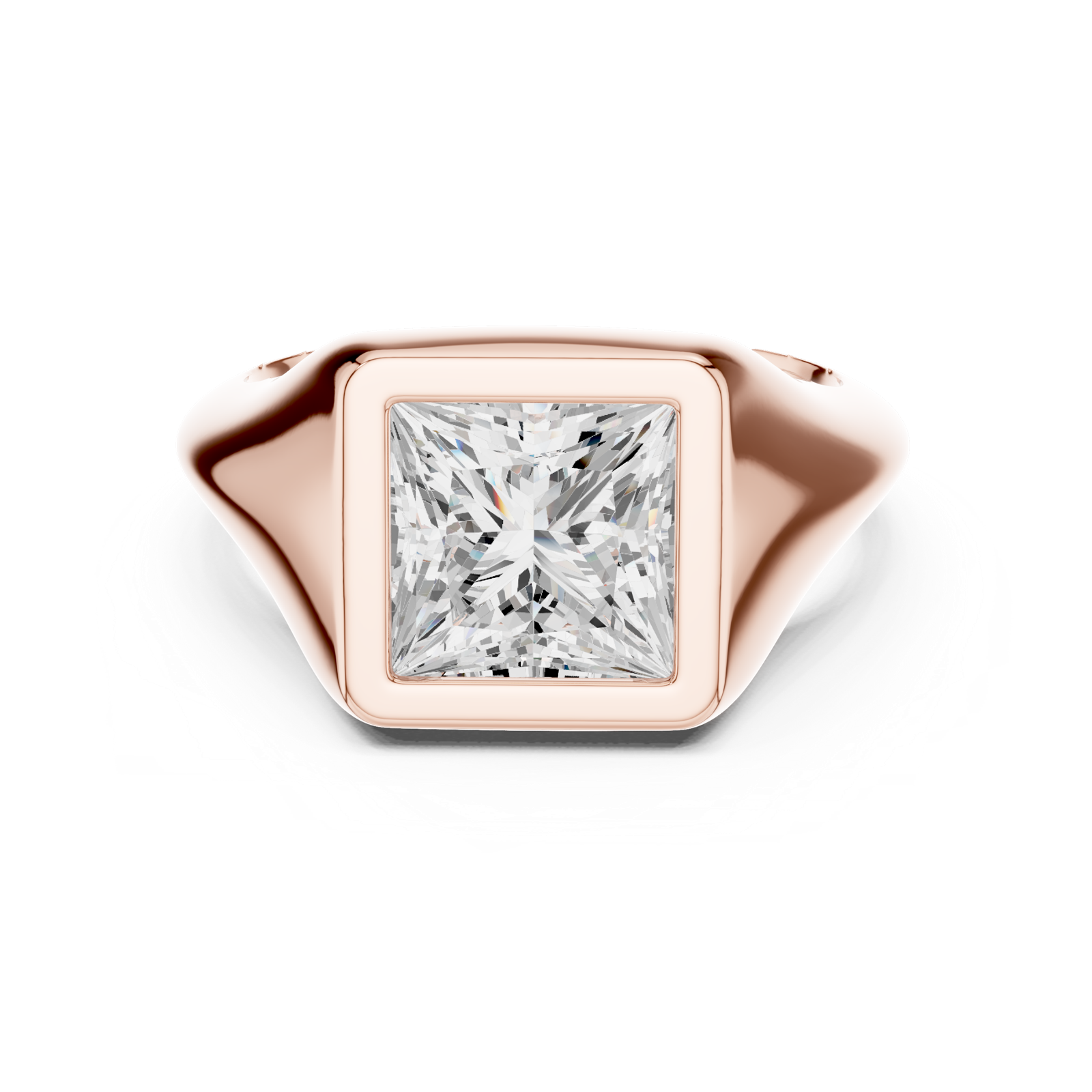 Gold Jewelry L36-4, Princess center stone, Rose Gold, view 4