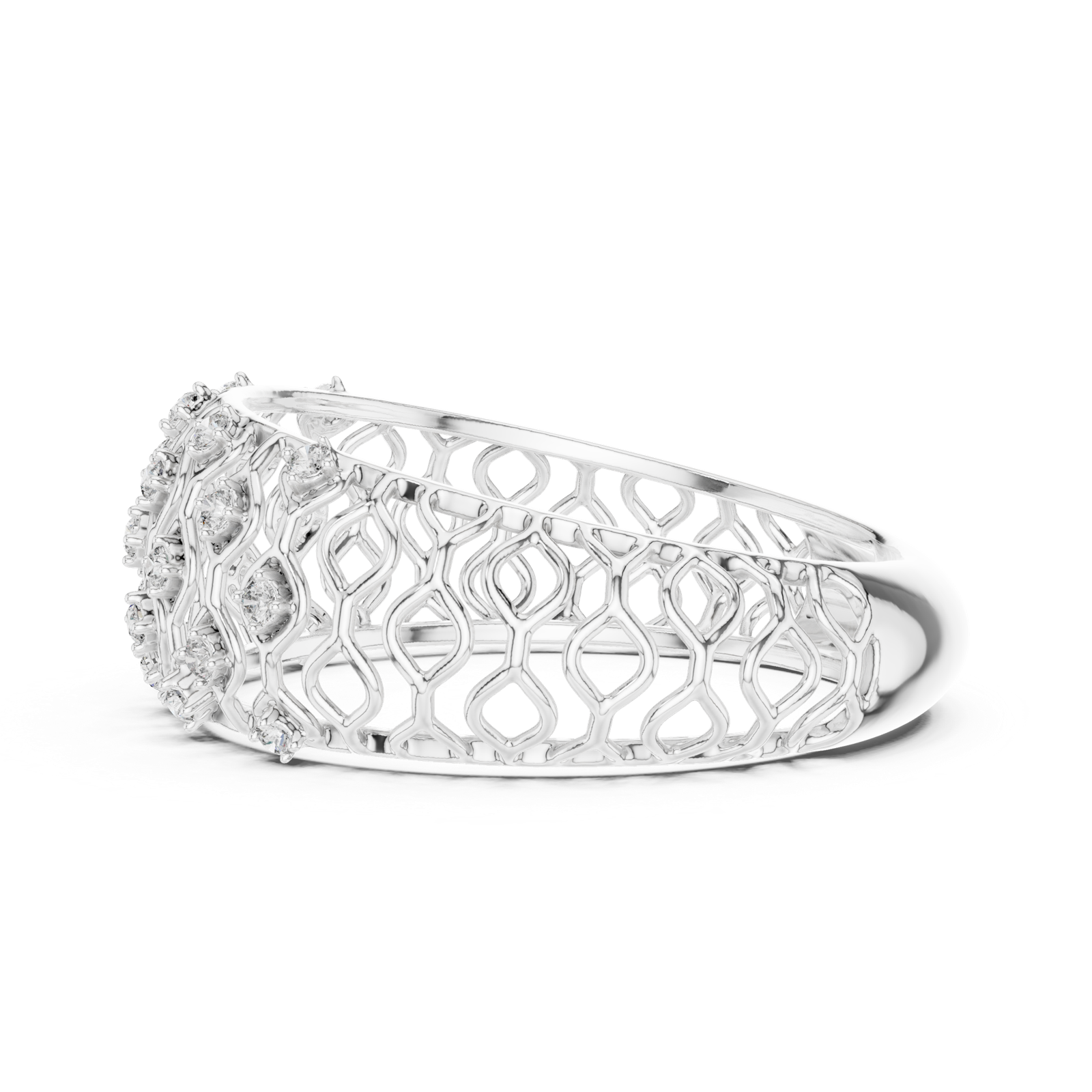 Gold Ring 12-10068@L, White Gold, view 3