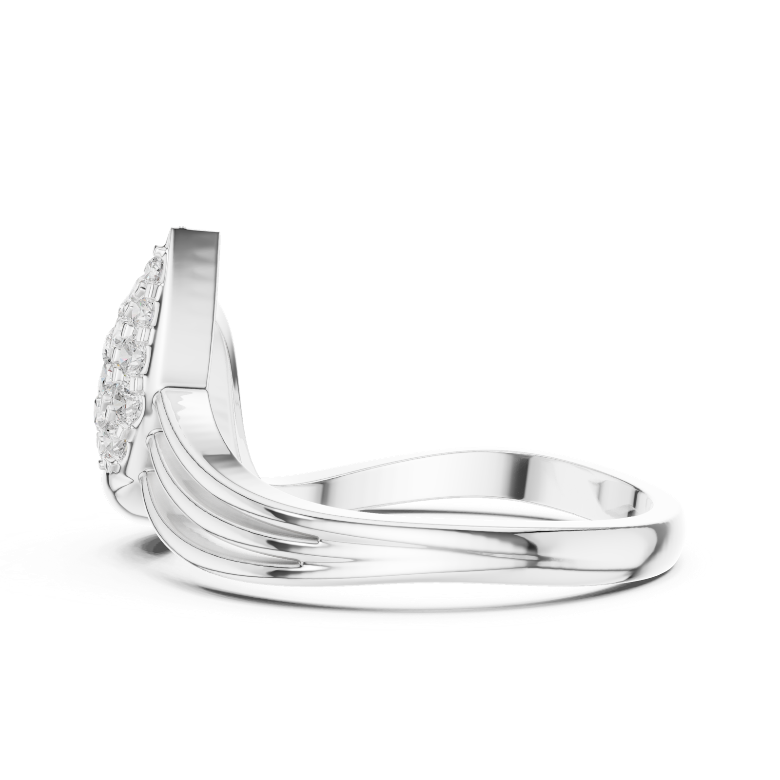 Gold Ring DDLR-664, White Gold, view 3