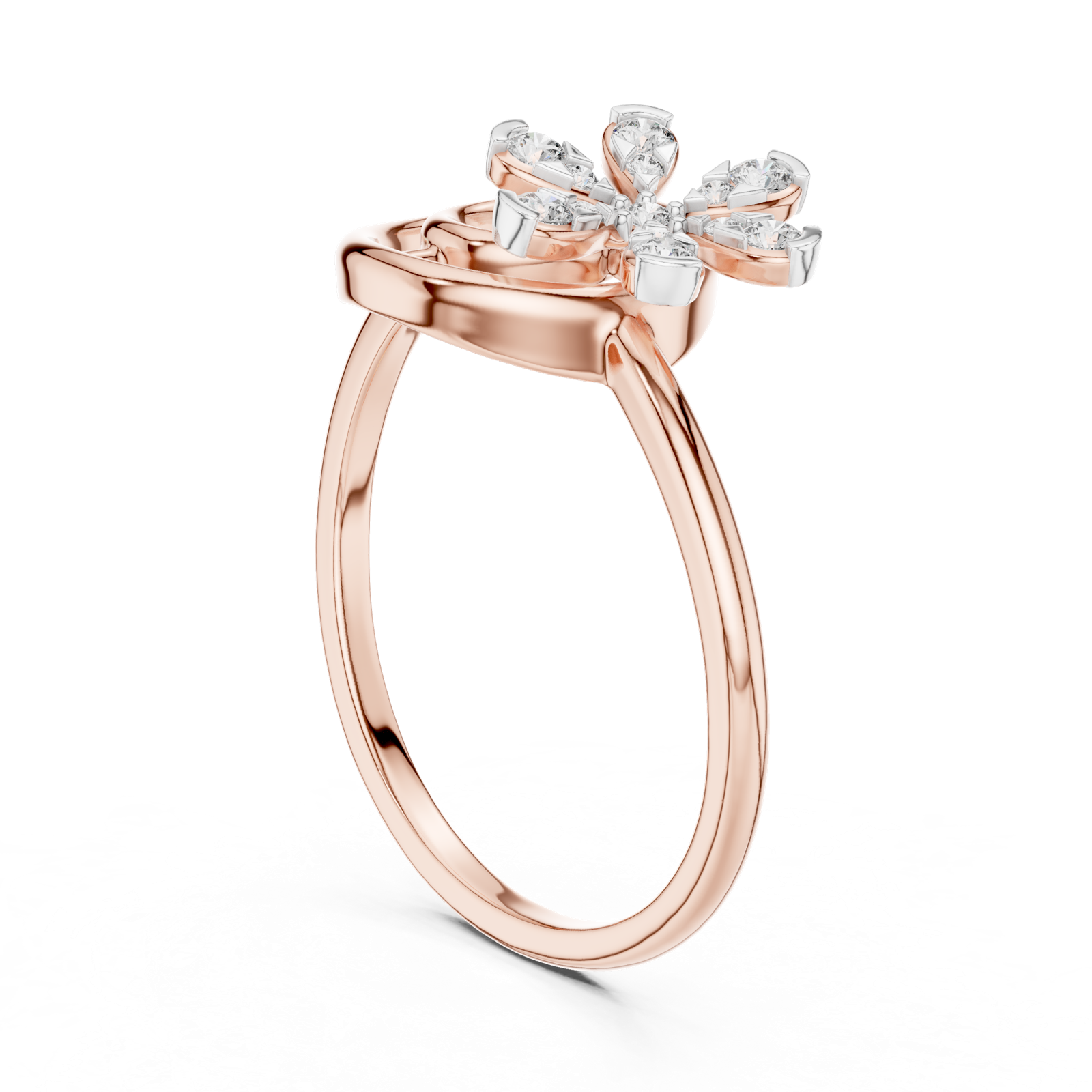 Gold Ring 12-10043@L, Rose Gold, view 1