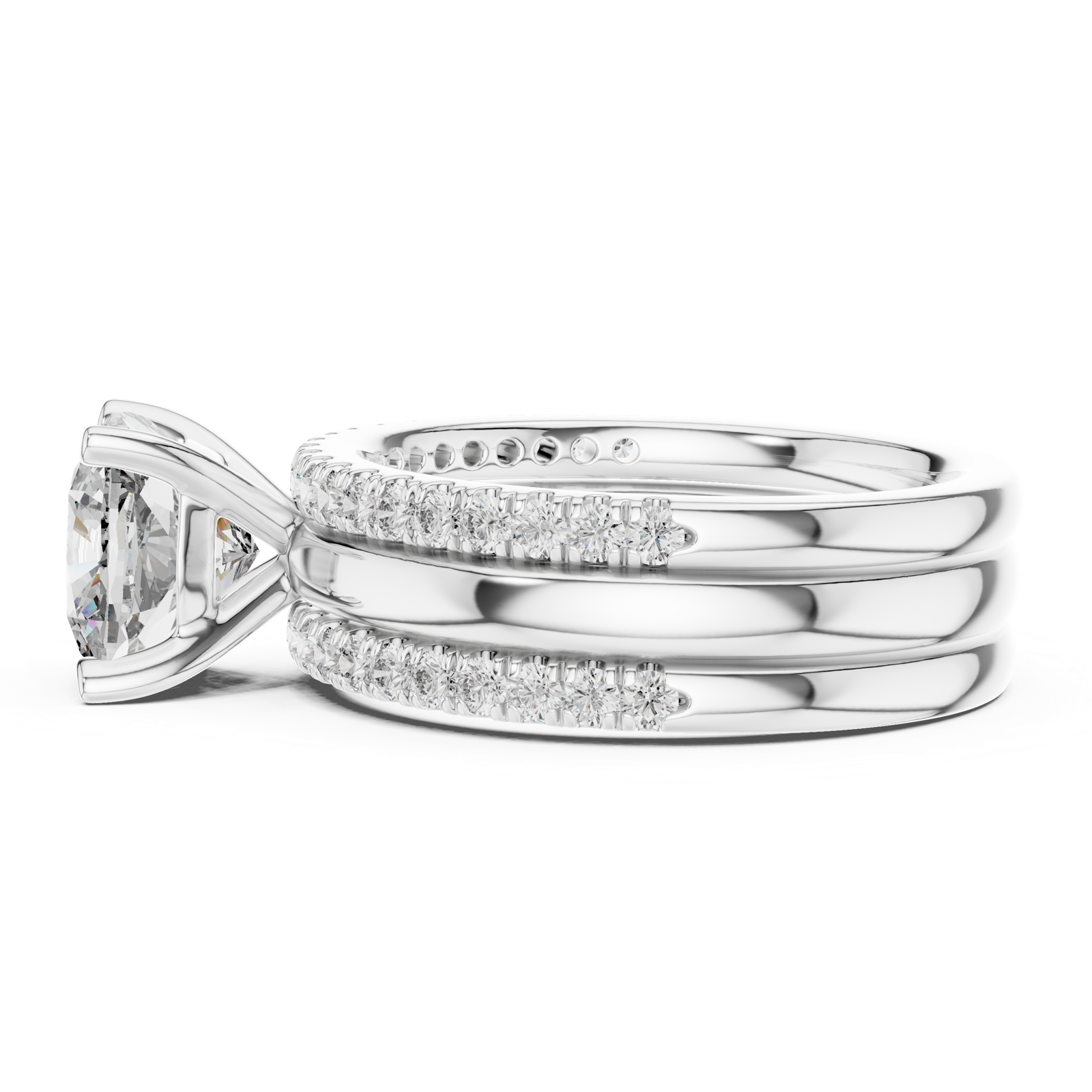 Gold Ring L03-1053, White Gold, view 3