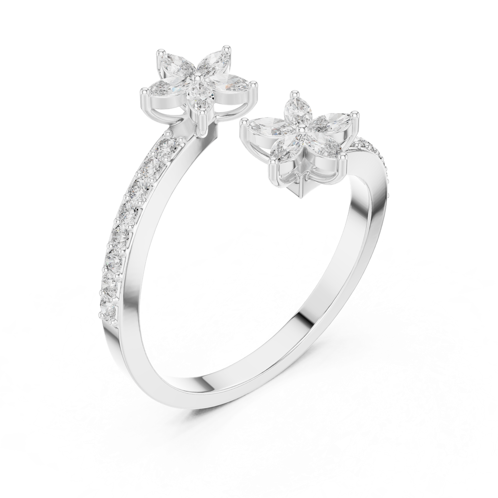 Gold Ring AGDLR-257, White Gold, view 2