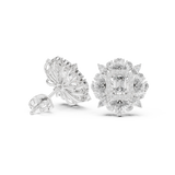14K Solid Gold Lab Diamond Halo Earrings, White Gold, view 1