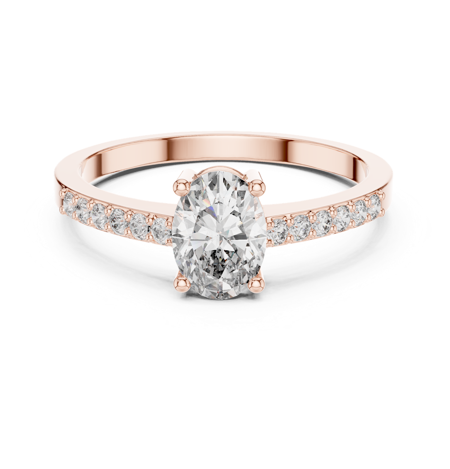 Gold Ring ALR-114, Rose Gold, view 4