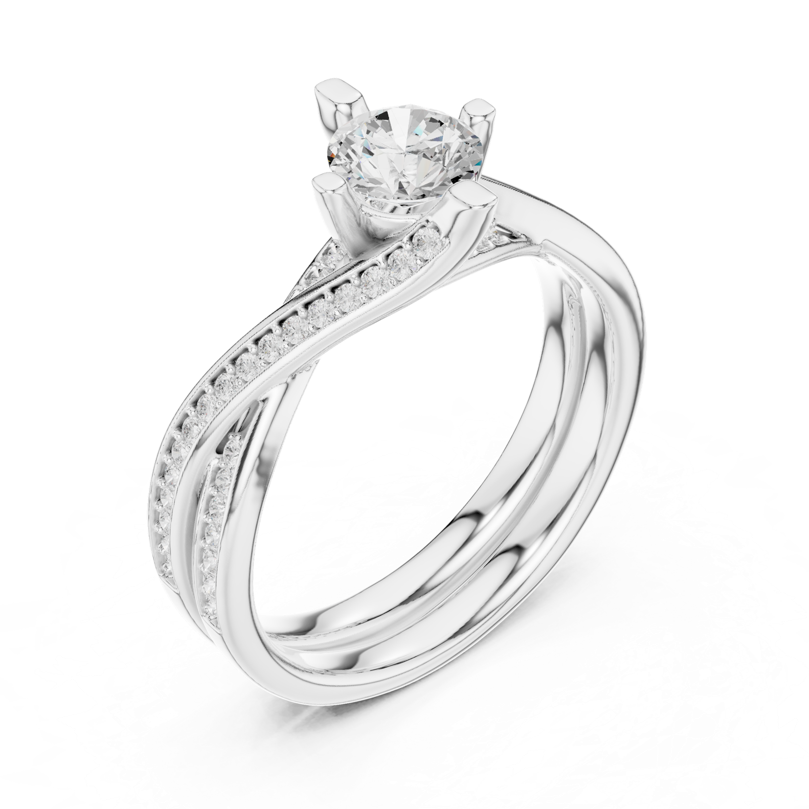 Gold Ring LR-0299, White Gold, view 2
