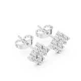 Gold Earrings 9-10053E, White Gold, view 2