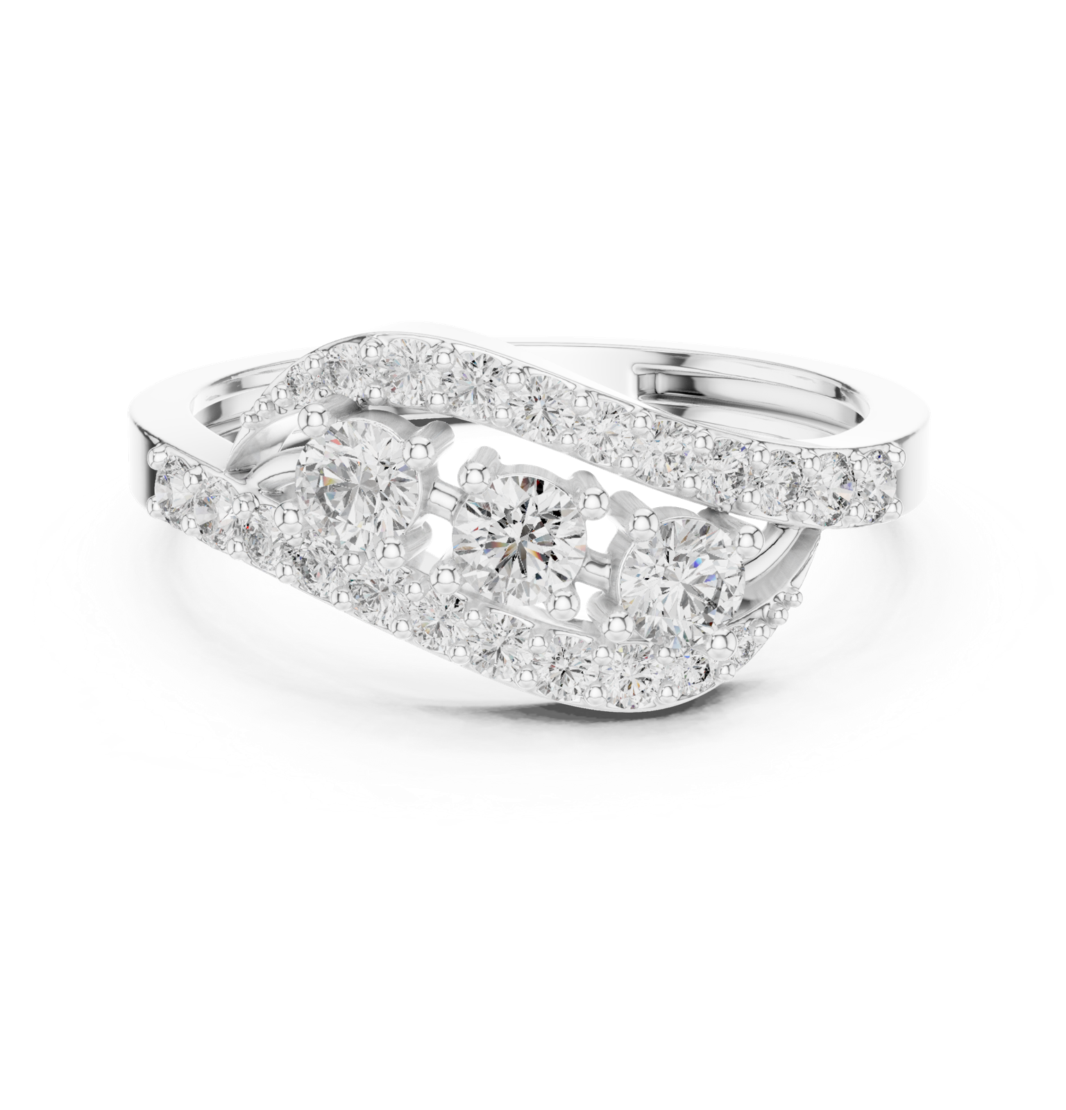 Gold Ring ALR-165, White Gold, view 4