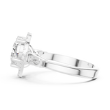 Gold Ring DDLR-342, Heart center stone, White Gold, view 3