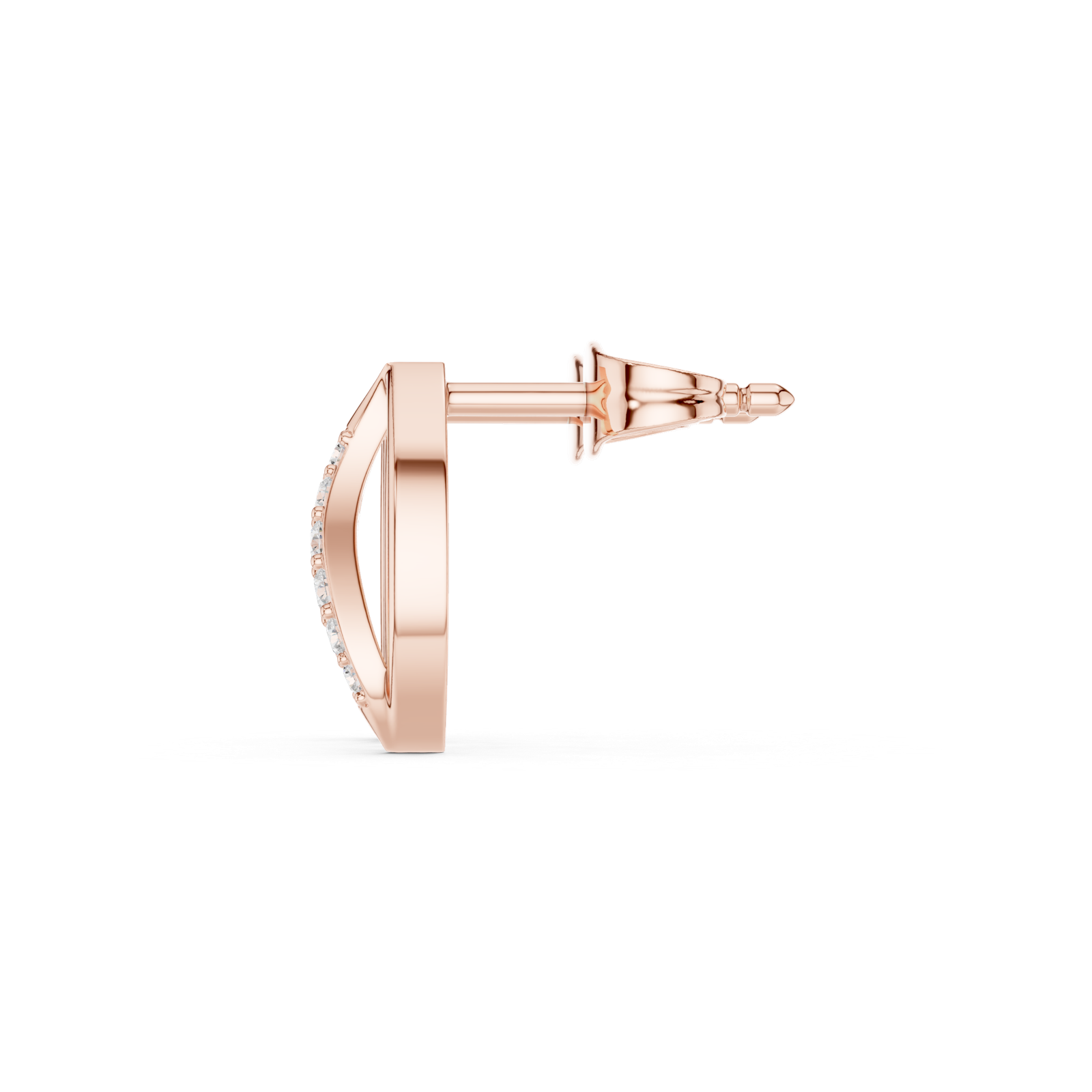 Gold Earrings SBER(26), Rose Gold, view 3