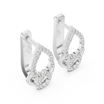 14K Solid Gold Lab Diamond Drop Earrings, White Gold, view 2