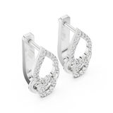 14K Solid Gold Lab Diamond Drop Earrings, White Gold, view 2