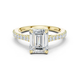 Gold Ring DDLR-039, Emerald center stone, Yellow Gold