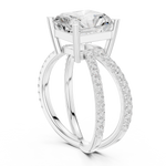Gold Jewelry L36-25, Radiant center stone, White Gold, view 1