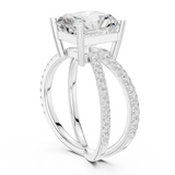 Gold Jewelry L36-25, Radiant center stone, White Gold, view 1