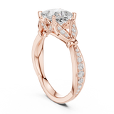 Gold Ring DDLR-257, Princess center stone, Rose Gold, view 1