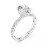 Gold Ring DDLR-165, Oval center stone, White Gold, view 2