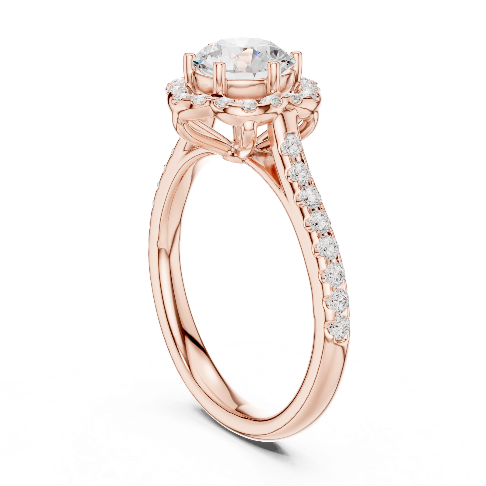 Gold Ring DDLR-677, Rose Gold, view 1