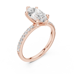 Gold Ring DDLR-040, Marquise center stone, Rose Gold, view 2