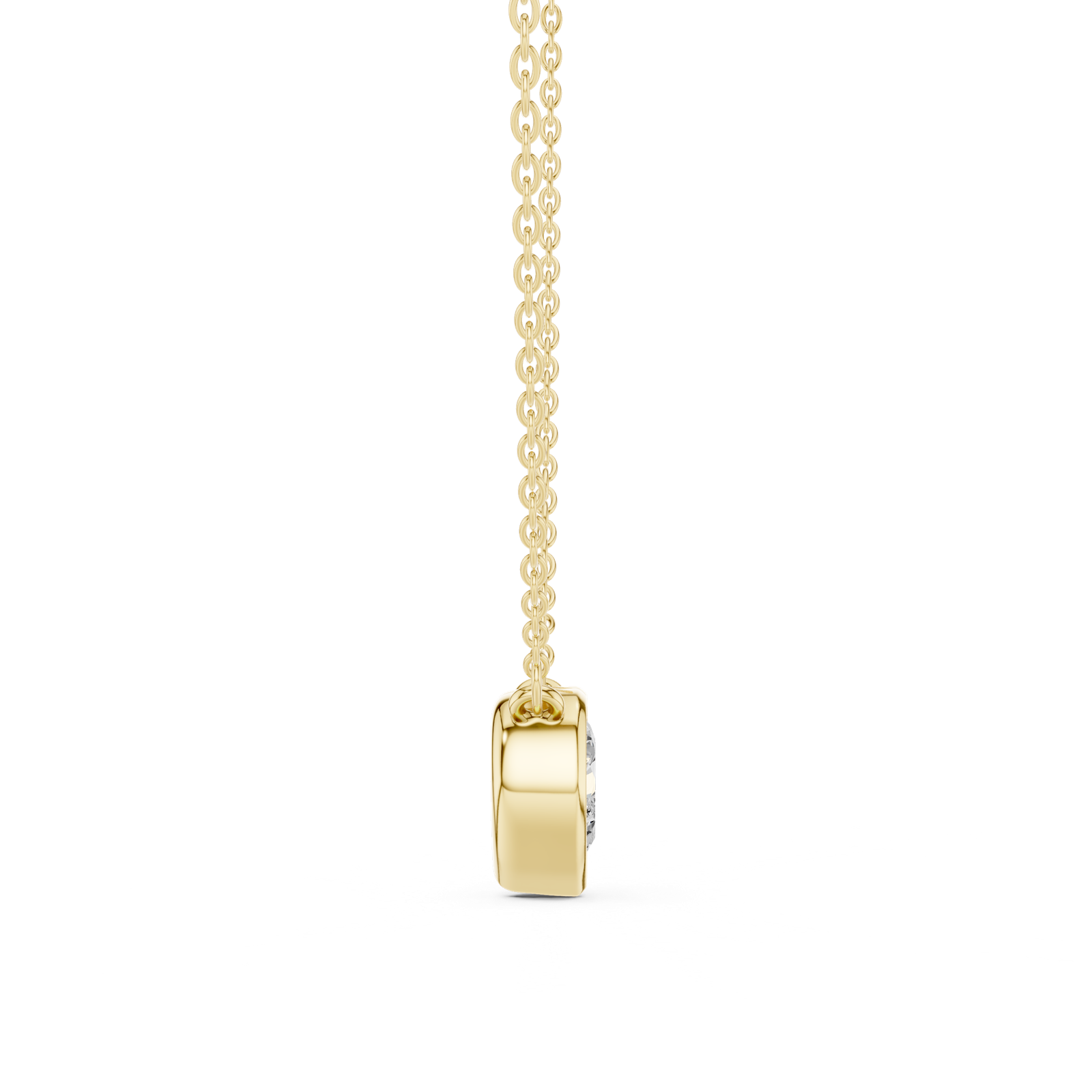 Gold Jewelry, Heart center stone, Yellow Gold, view 3
