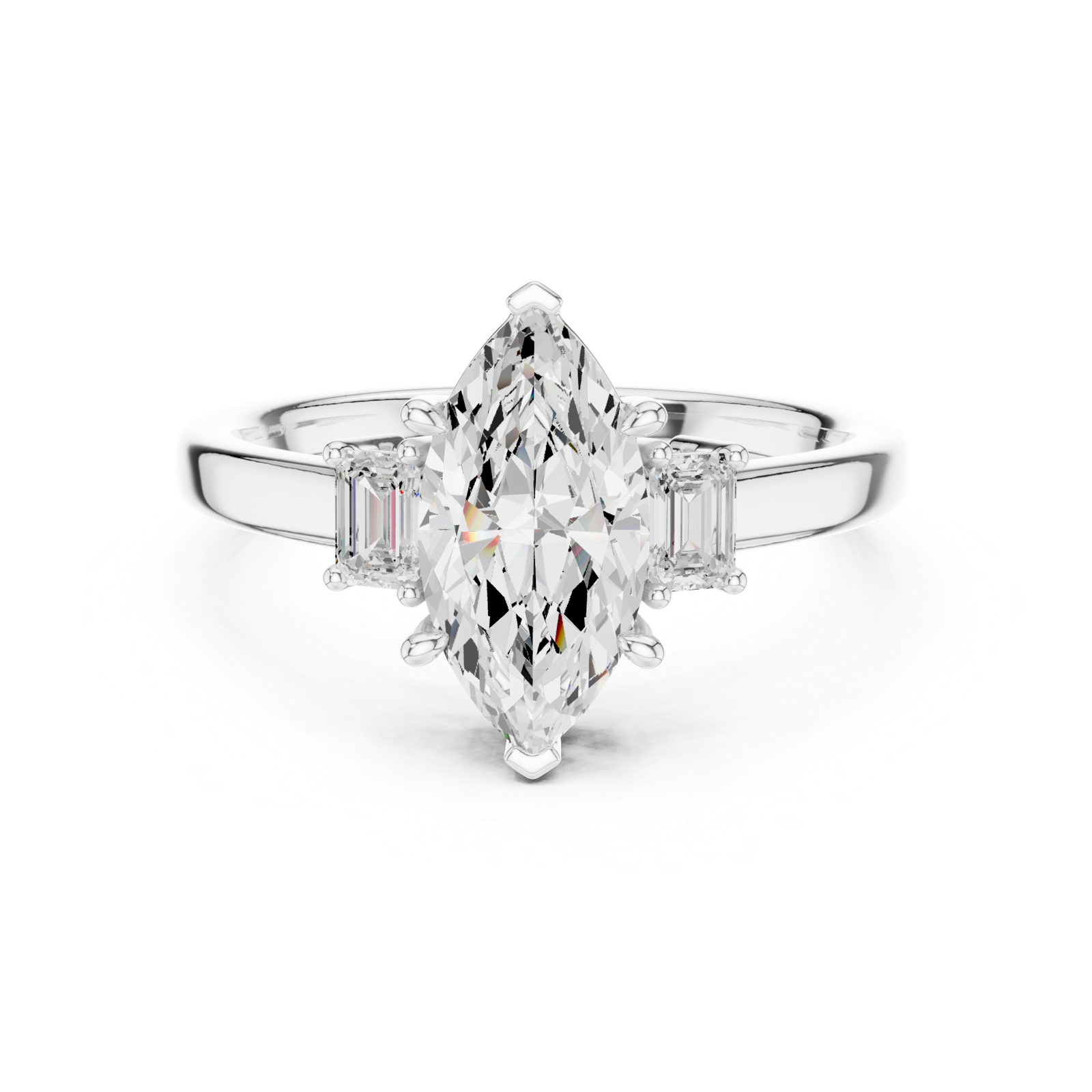 Gold Ring DDLR-870, White Gold, view 4