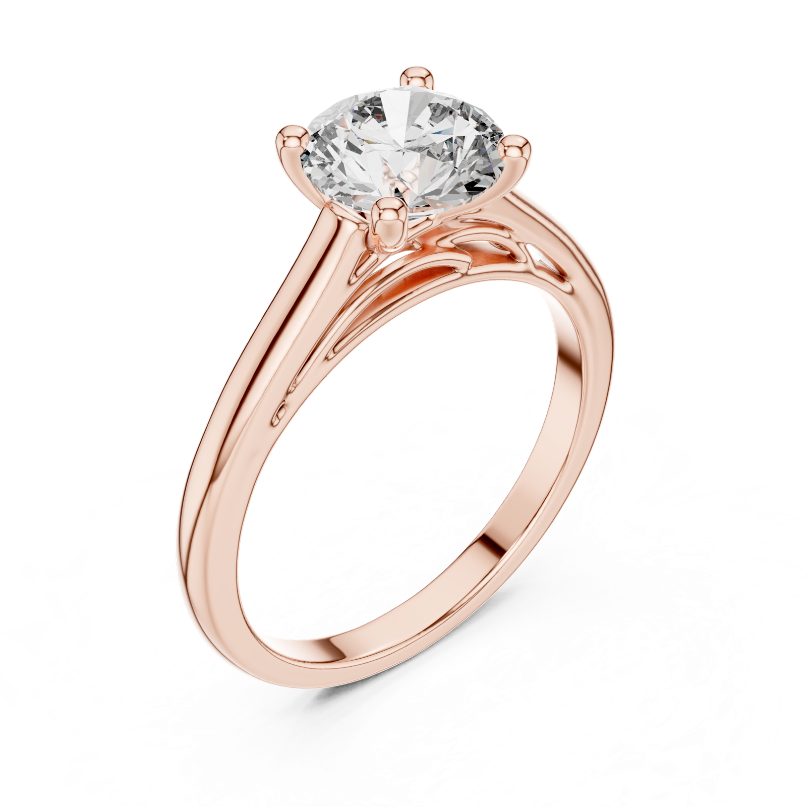 Gold Ring DDLR-159, Rose Gold, view 2