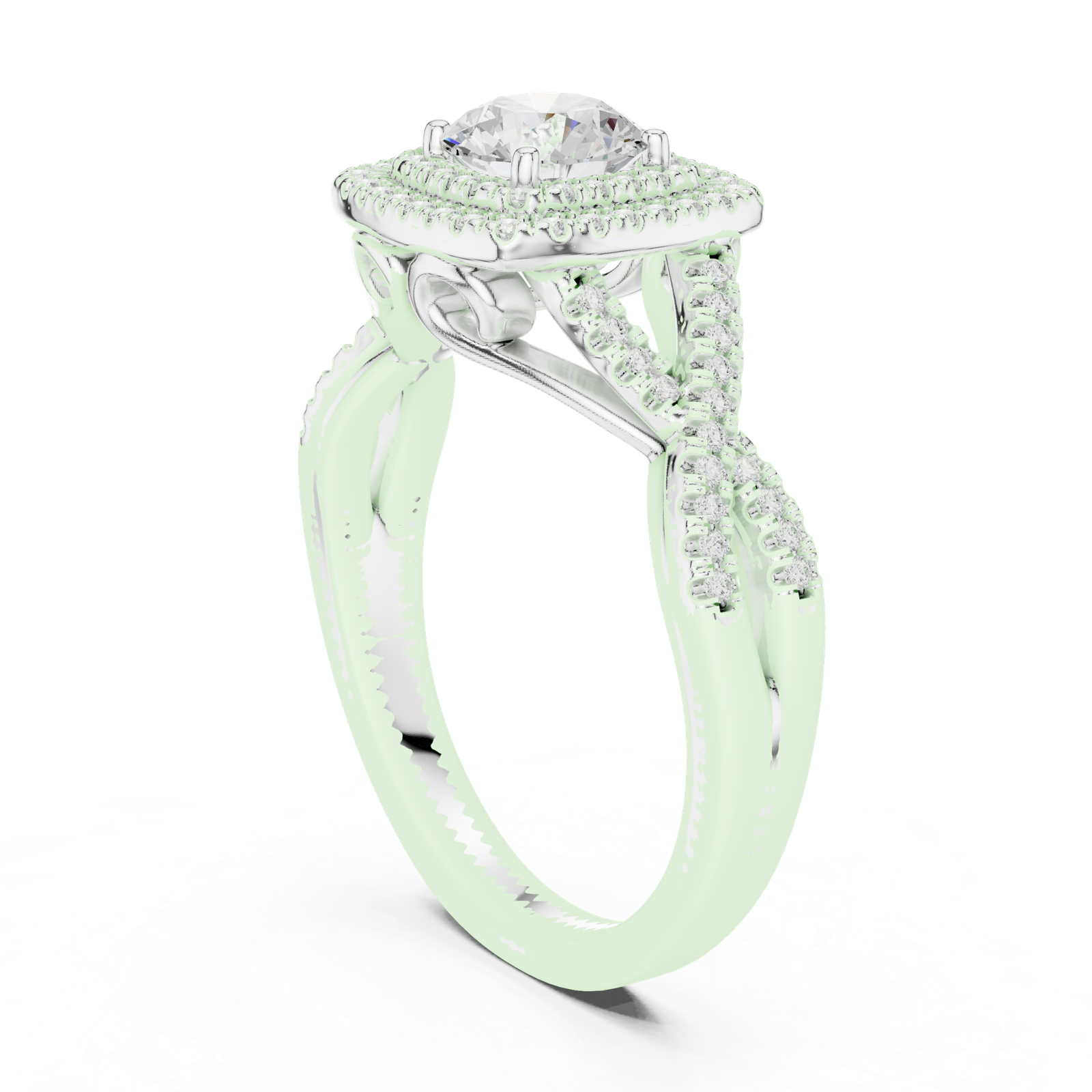 Gold Ring LR-0257, White Gold, view 1