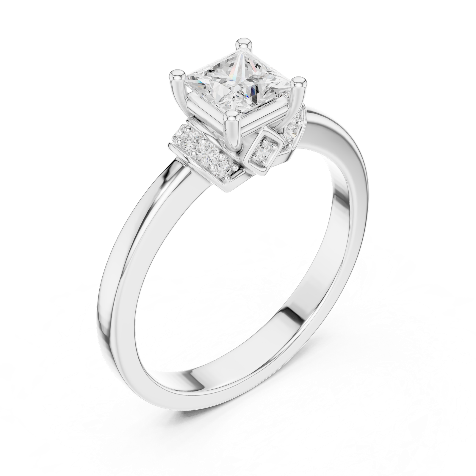 Gold Ring DDLR-496, White Gold, view 2
