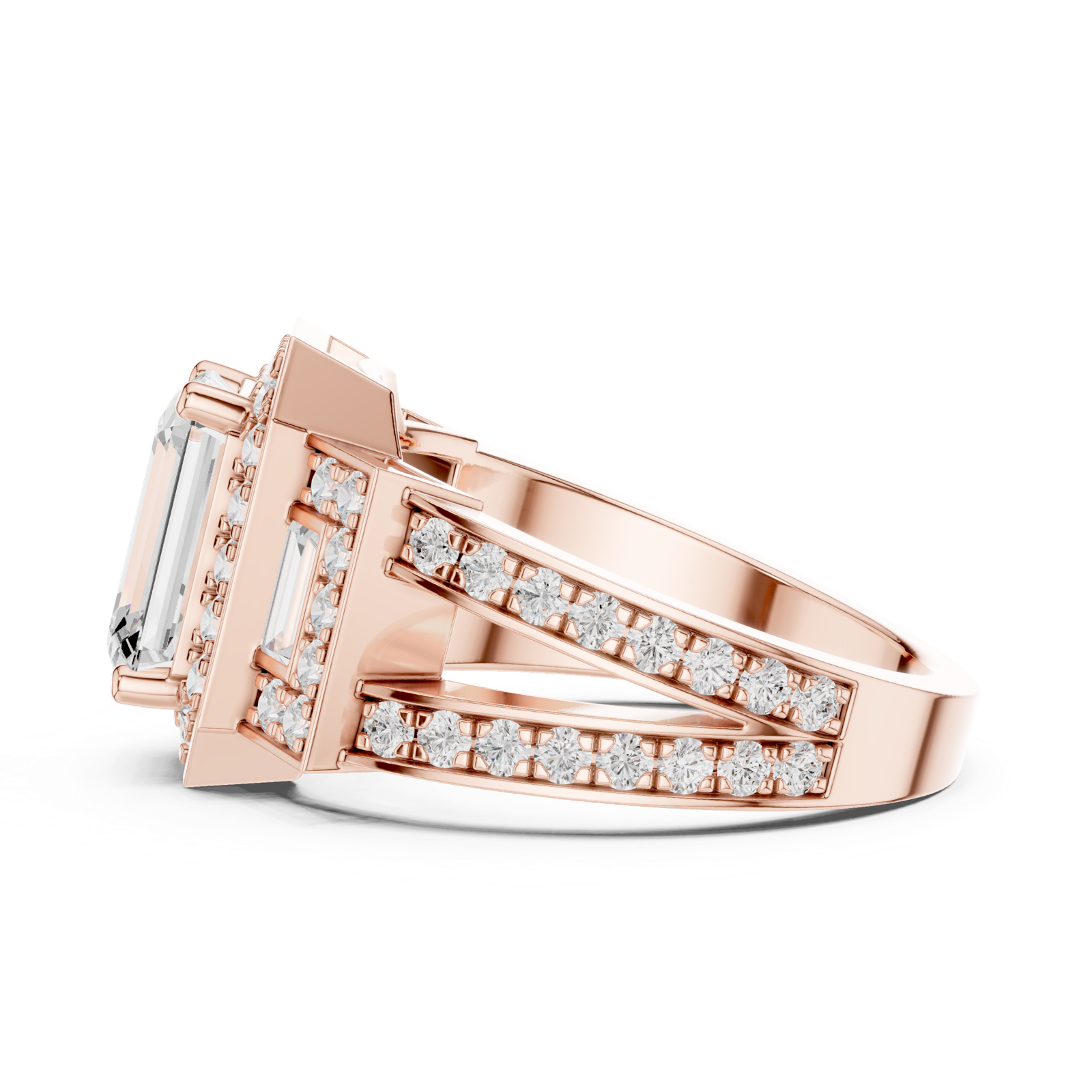 Gold Ring DDLR-266, Rose Gold, view 3