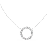 14K Solid Gold Lab Diamond Pendant Necklace, White Gold, view 1