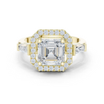 Gold Ring, Asscher center stone, Yellow Gold