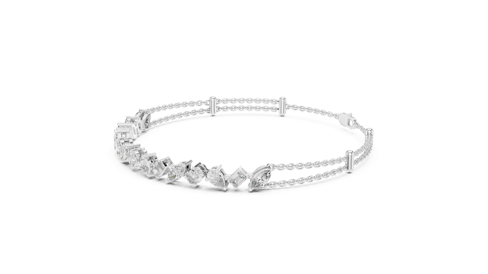 Gold Bracelet L02-598, White Gold, view 1
