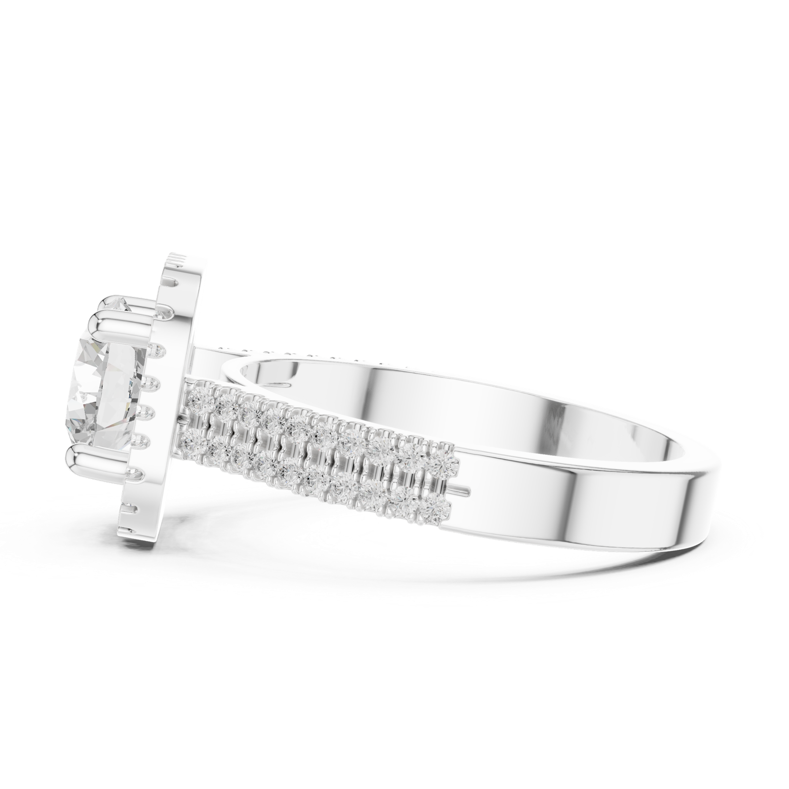 Gold Ring DDLR-329, White Gold, view 3