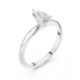 Gold Jewelry L36-6, Pear center stone, White Gold, view 2