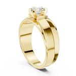 14K Solid Gold Lab Diamond Solitaire Ring, Yellow Gold, view 1