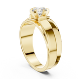 14K Solid Gold Lab Diamond Solitaire Ring, Yellow Gold, view 1