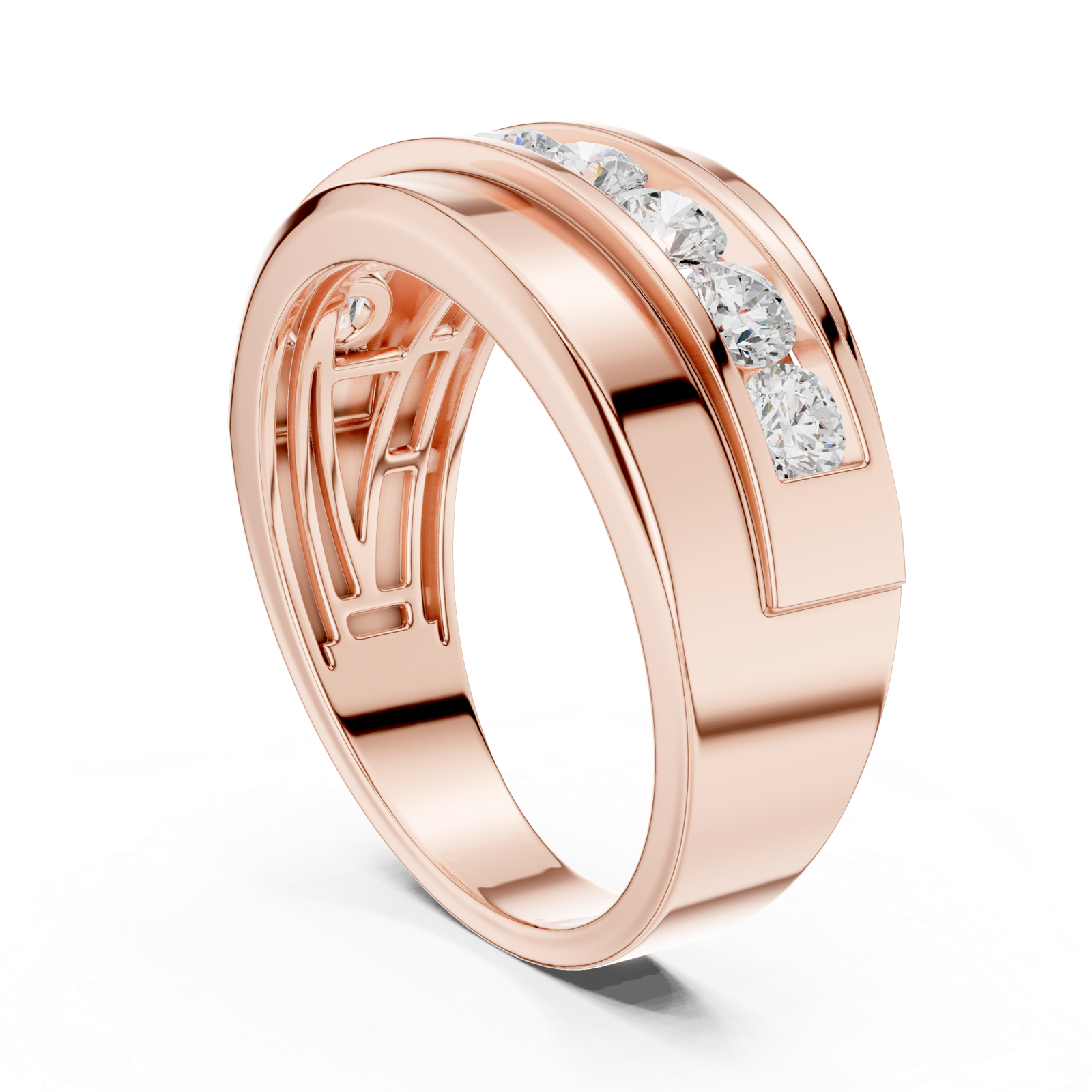 Gold Men's Ring GGR-0019, Rose Gold, view 1