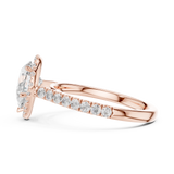 Gold Ring DDLR-118, Pear center stone, Rose Gold, view 3
