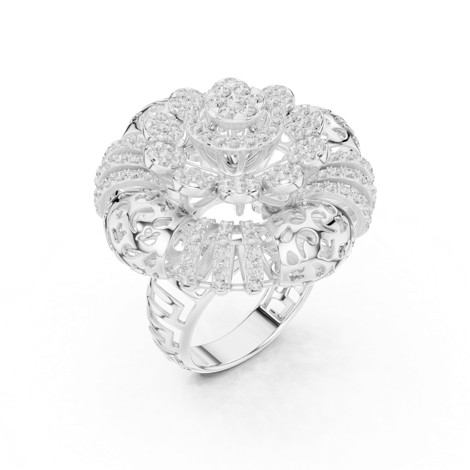 Gold Ring DDLR-774, White Gold, view 2