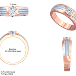 14K Solid Gold Lab Diamond Solitaire Ring, Yellow Gold, view 50