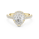 Gold Ring DDLR-118, Pear center stone, Yellow Gold, view 4