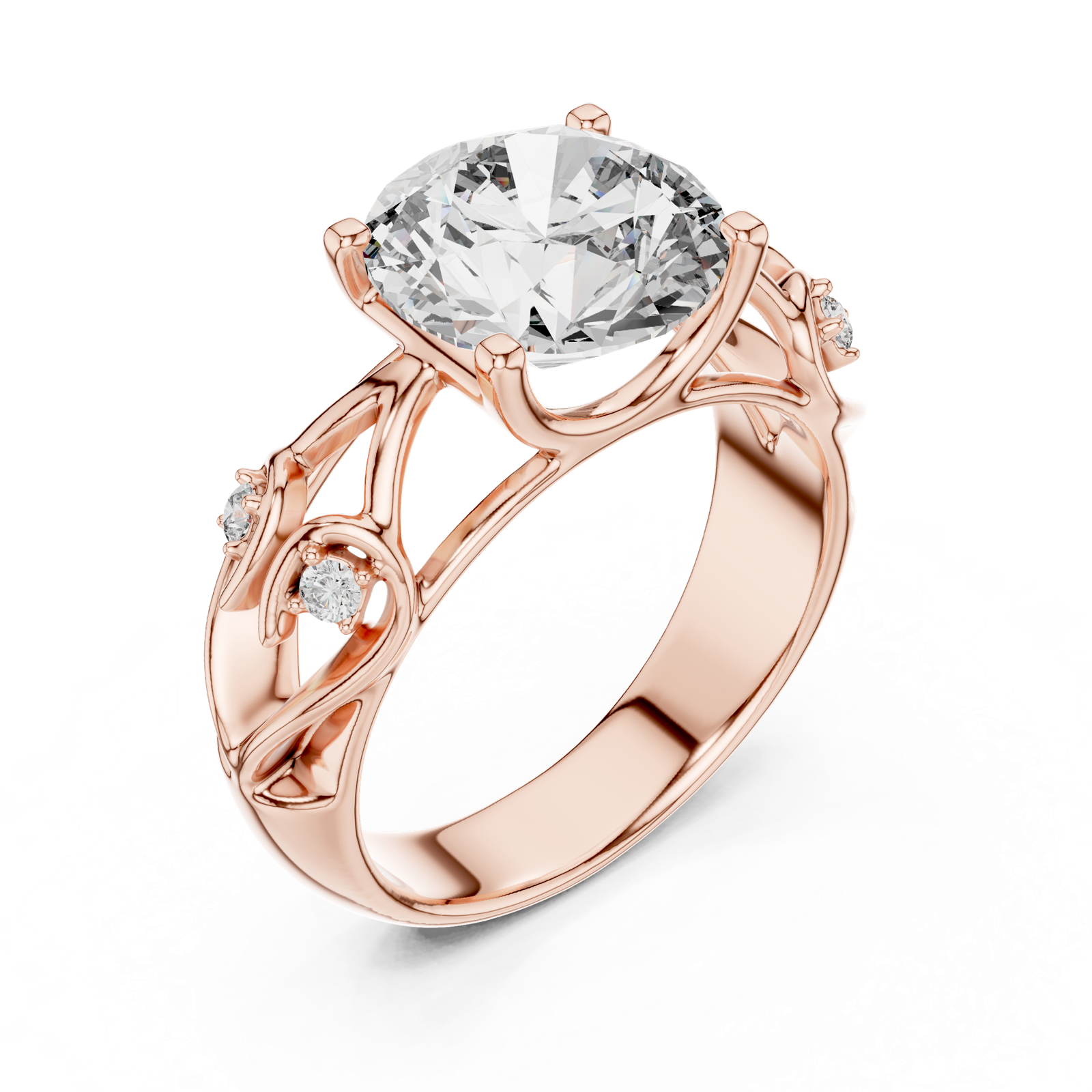 Gold Ring LR-0090, Rose Gold, view 2