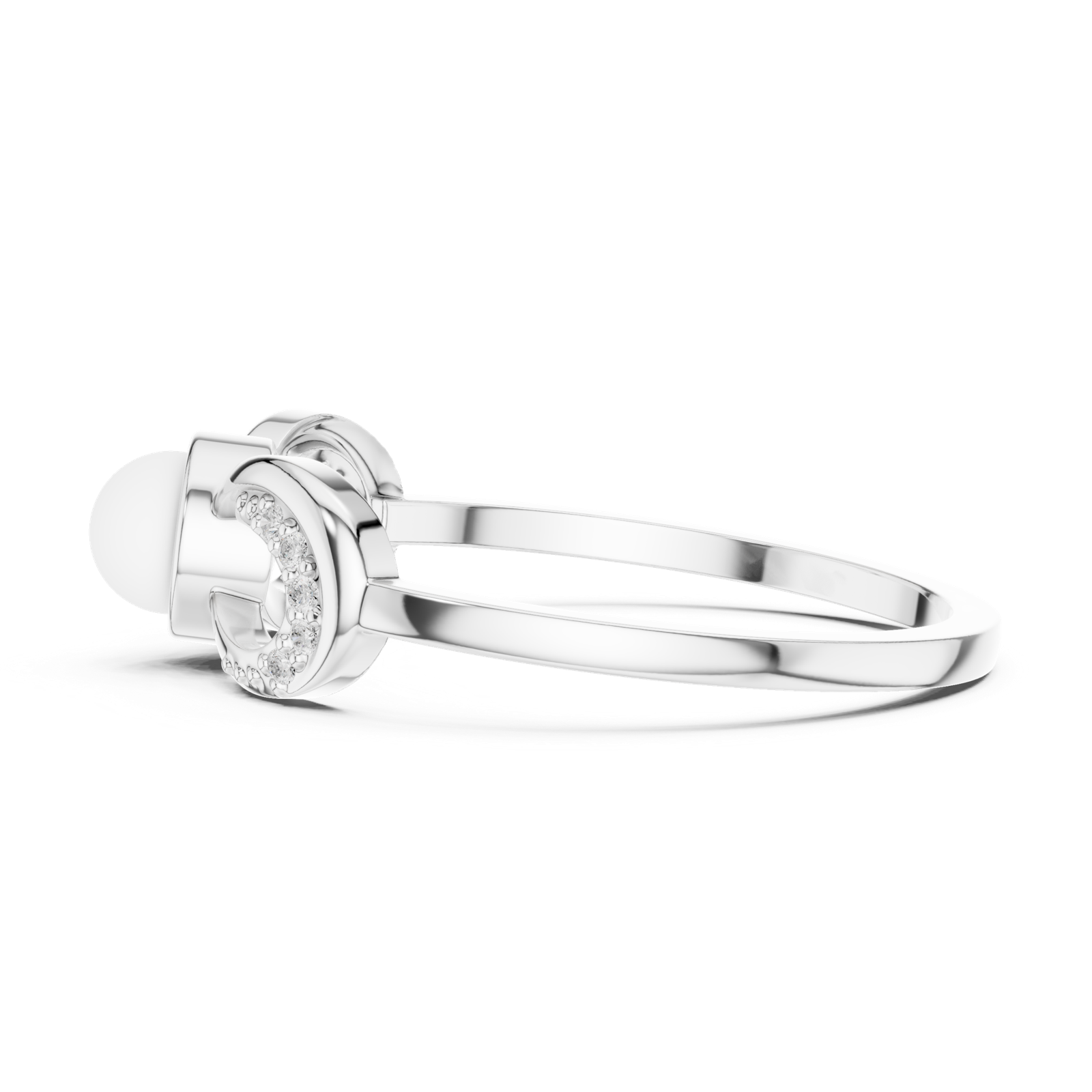 Gold Ring DDLR-743, White Gold, view 3
