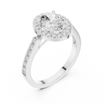 Gold Ring DDLR-349, Oval center stone, White Gold, view 2