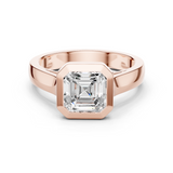 Gold Jewelry L36-3, Asscher center stone, Rose Gold