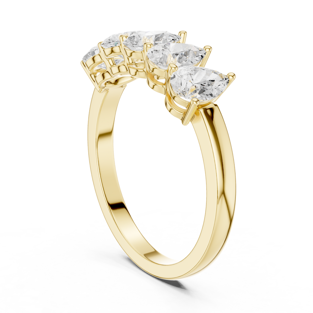 14K Solid Gold Lab Diamond Eternity Ring, Yellow Gold, view 1