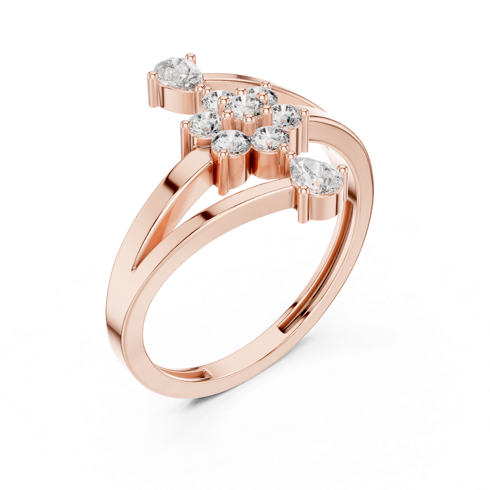 Gold Ring ALR-162, Rose Gold, view 2