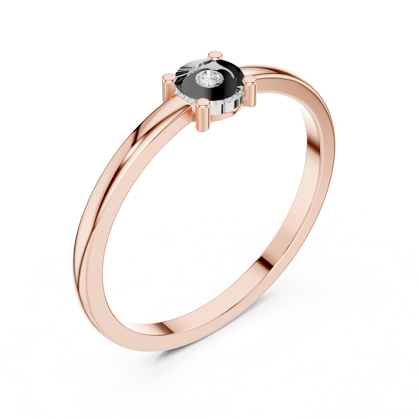 Gold Ring DDLR-413, Rose Gold, view 2
