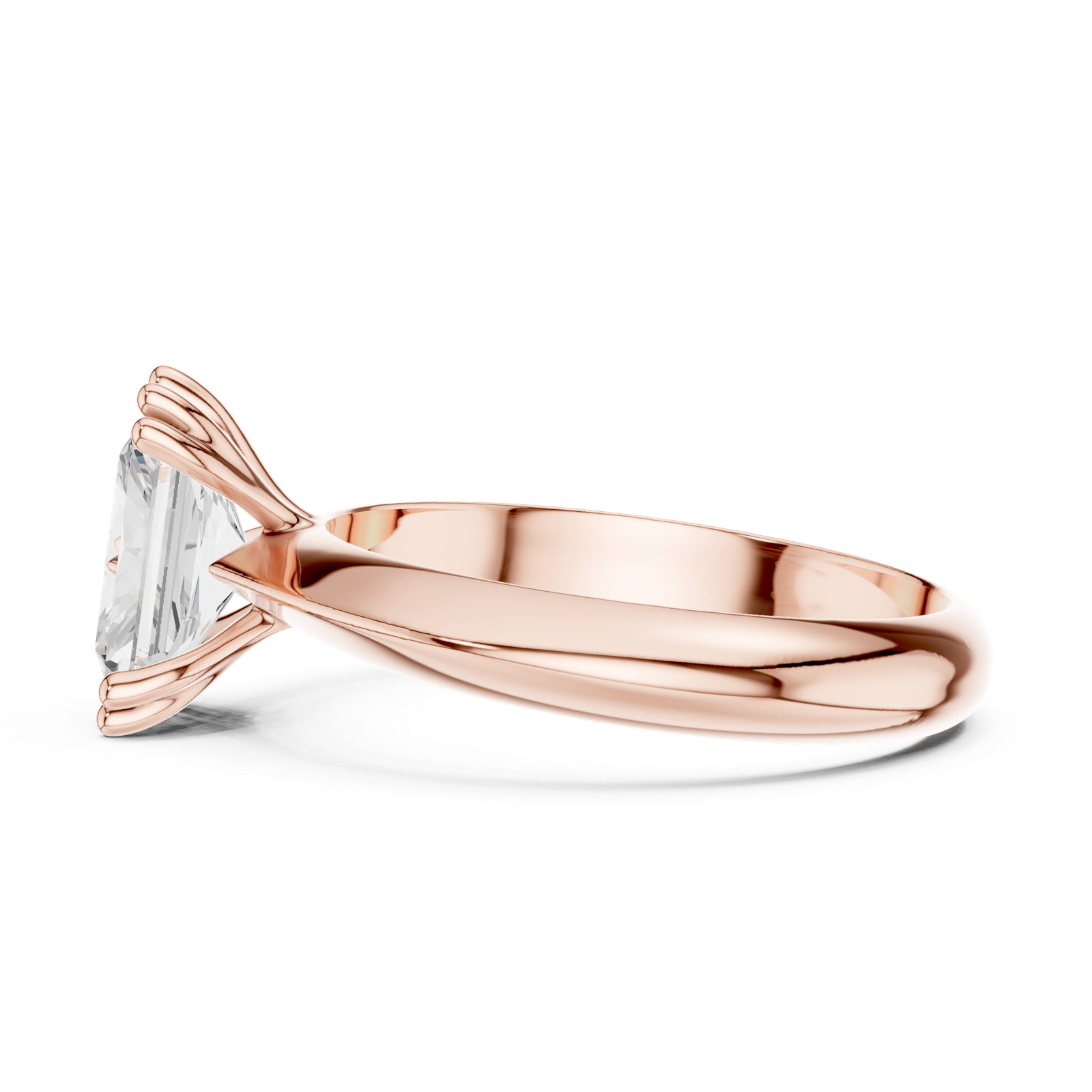 Gold Jewelry L36-8, Radiant center stone, Rose Gold, view 3