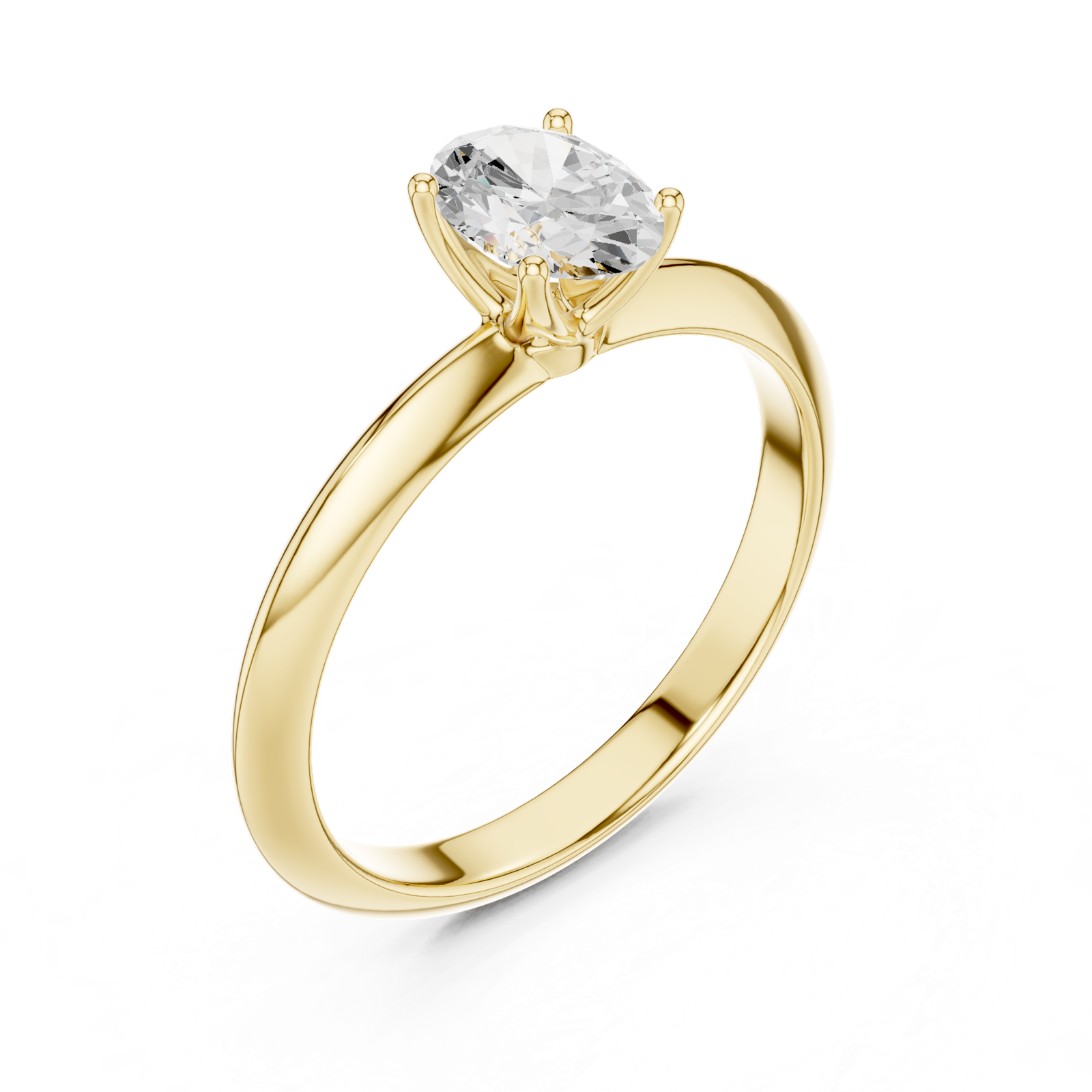 Gold Jewelry L36-6, Oval center stone, Yellow Gold, view 2