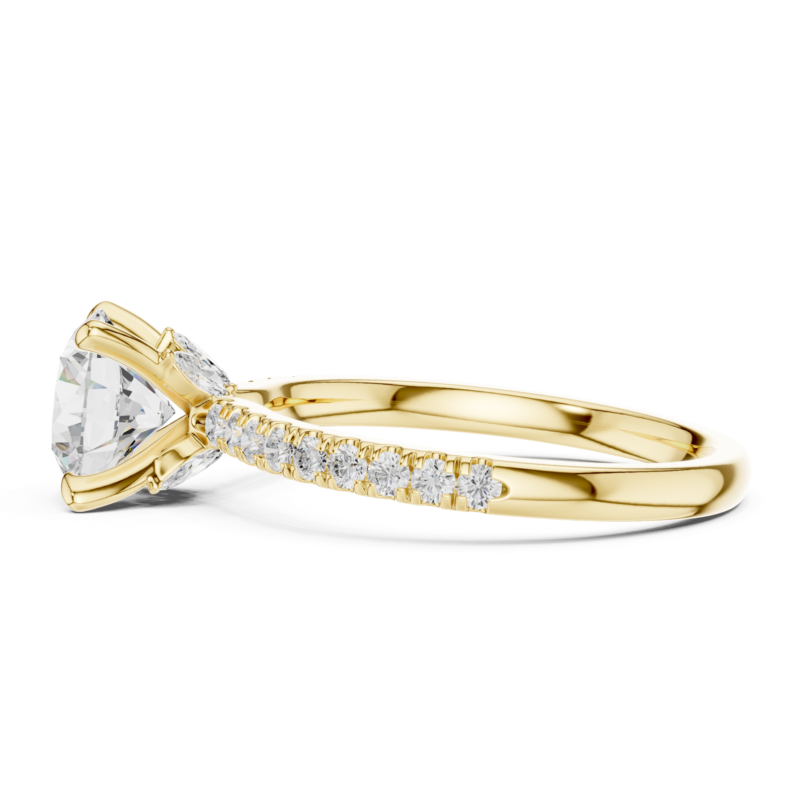 Gold Ring DDLR-1016, Yellow Gold, view 3